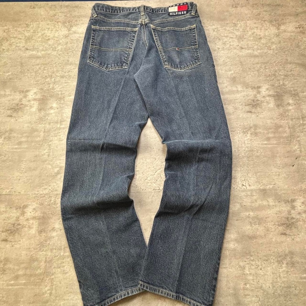 Tommy Hilfiger Straight Jeans Mens 32x32 Blue Excellent Vintage 90s Dark Wash